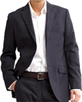 Pinstripe Navy Blazer